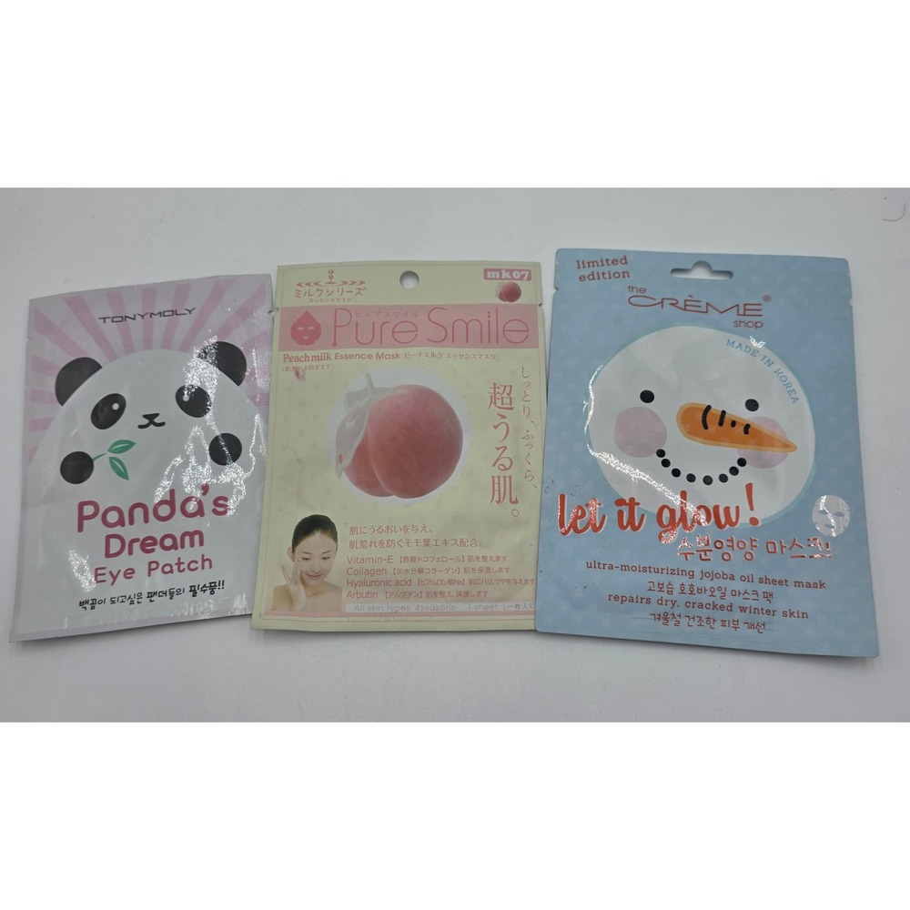 TonyMoly Pure Smile The Creme Shop K-Beauty Face Sheet Mask Eye Patch Set 3pc